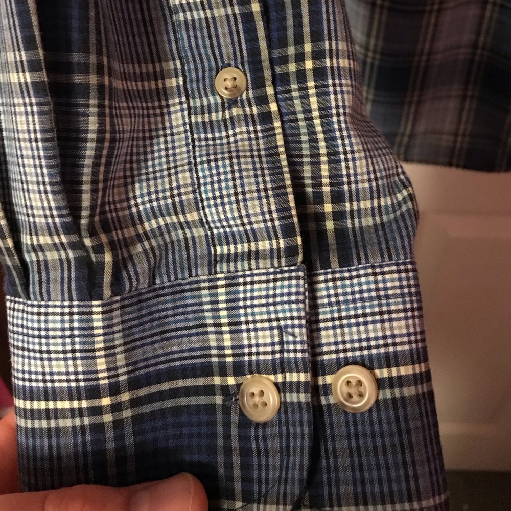 Munsingwear Blue Plaid Button Down Shirt Mens L - Picture 12 of 12